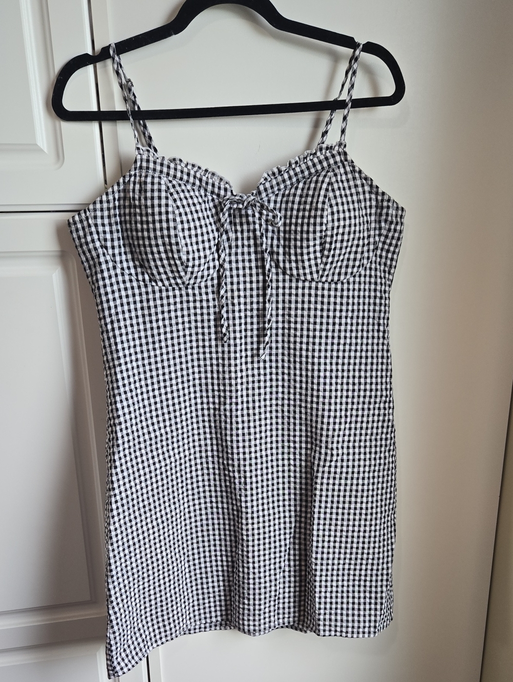 No Boundaries Black and White Gingham Mini Dress